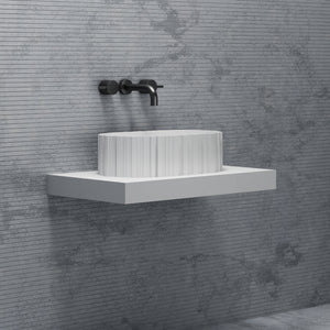 MonBlari Solid Surface Vessel Bowl Sink Bathroom Sink MR-A8851-MW-SideView