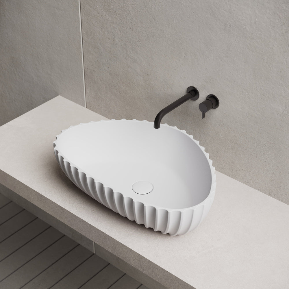 23.6 Inch MonBlari Solid Surface Vessel Bowl Sink Bathroom Sink MR-A8870-FrontView
