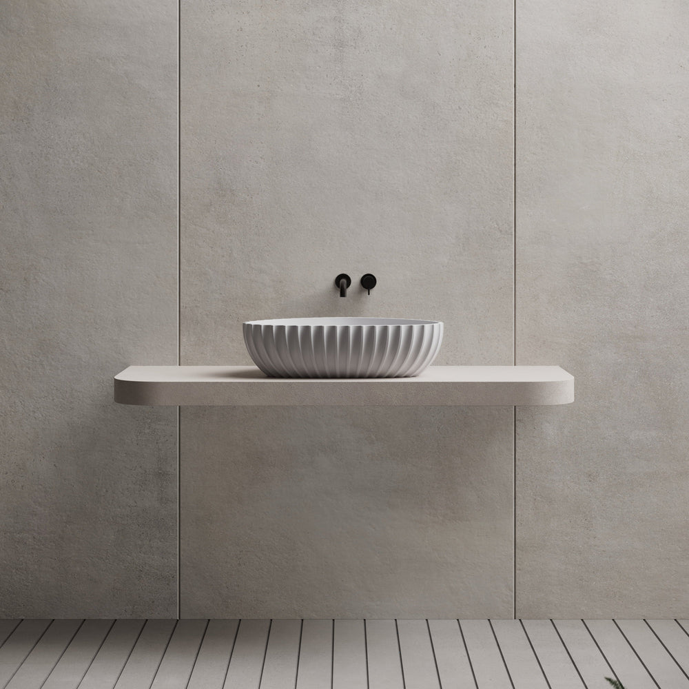 23.6 Inch MonBlari Solid Surface Vessel Bowl Sink Bathroom Sink MR-A8870-FrontView