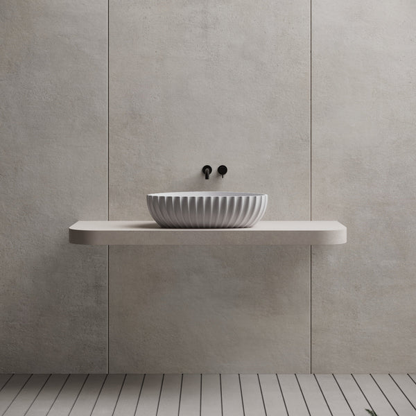 23.6 Inch MonBlari Solid Surface Vessel Bowl Sink Bathroom Sink MR-A8870-FrontView