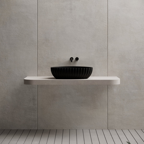 23.6 Inch MonBlari Solid Surface Vessel Bowl Sink Bathroom Sink MR-A8870-FrontView