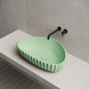 23.6 Inch MonBlari Solid Surface Vessel Bowl Sink Bathroom Sink MR-A8870-RightTopView