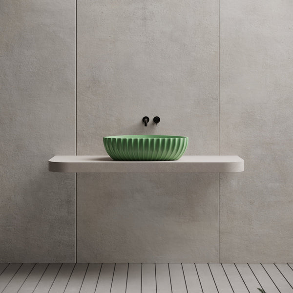 23.6 Inch MonBlari Solid Surface Vessel Bowl Sink Bathroom Sink MR-A8870-FrontView