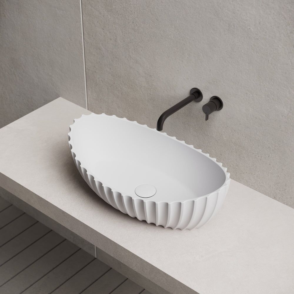 23.6 Inch MonBlari Solid Surface Vessel Bowl Sink Bathroom Sink MR-A8878-FrontTop