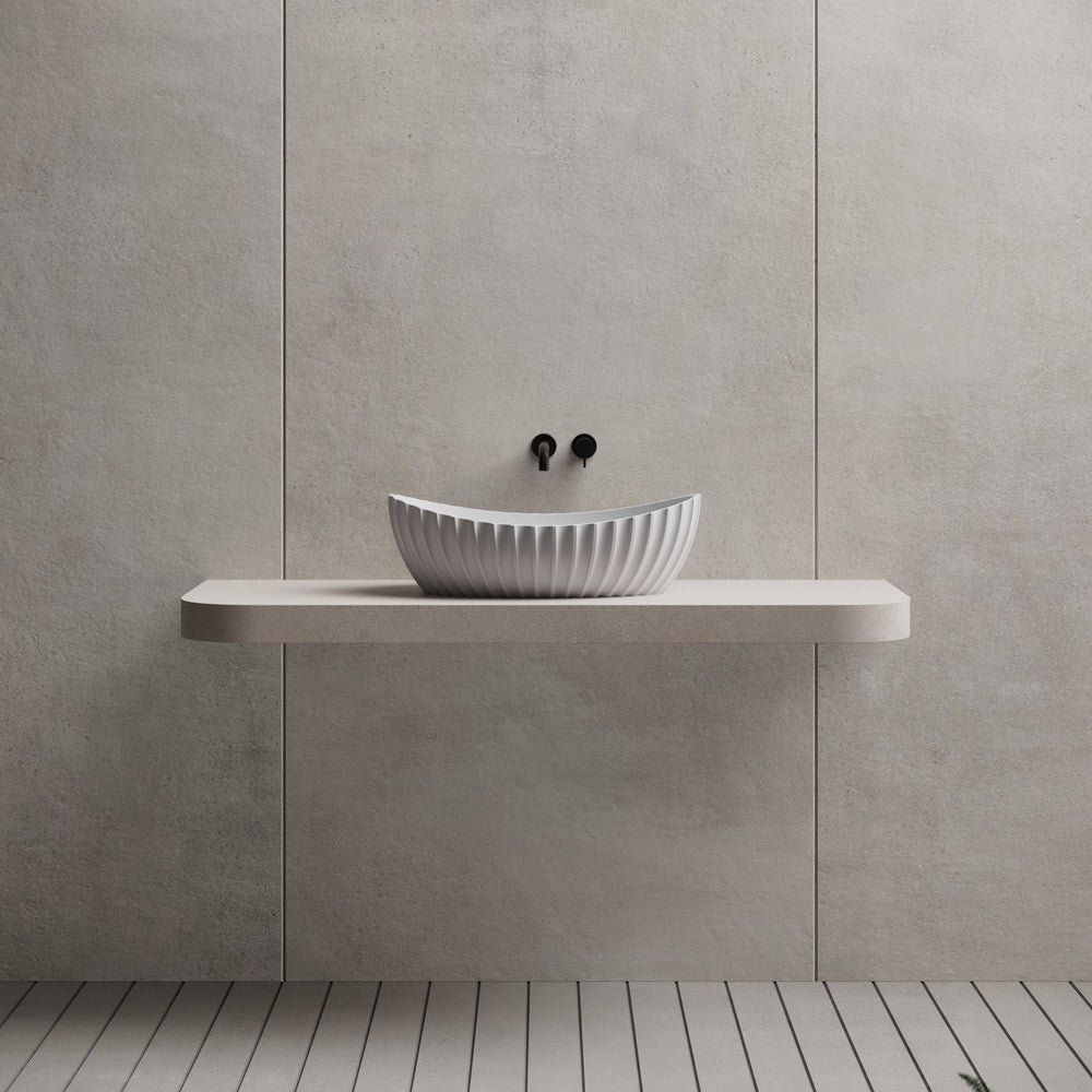 23.6 Inch MonBlari Solid Surface Vessel Bowl Sink Bathroom Sink MR-A8878-FrontTop