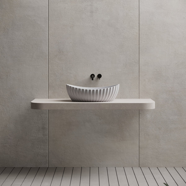 23.6 Inch MonBlari Solid Surface Vessel Bowl Sink Bathroom Sink MR-A8878-FrontTop