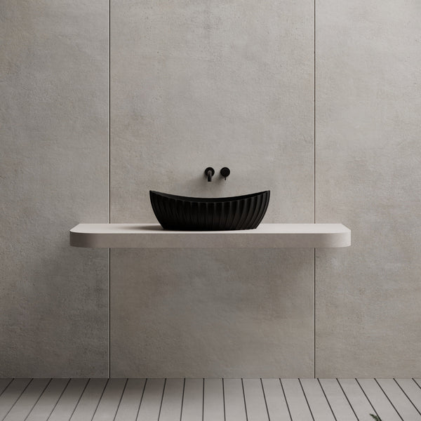 23.6 Inch MonBlari Solid Surface Vessel Bowl Sink Bathroom Sink MR-A8878-FrontView