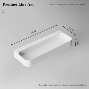 MoBlari MR-G8806-1 Rectangular Solid Surface Wall Mount Sink in White