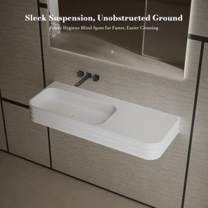 MoBlari MR-G8806-3 Rectangular Solid Surface Wall Hung Sink