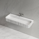 MoBlari MR-G8856-1 Rectangular Bathroom Sink Solid Surface Wall Mount Sink Fluted