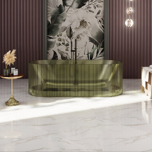 67 Inch MonBlari Resin Freestanding Bathtub MR-T88851-GR-FrontView