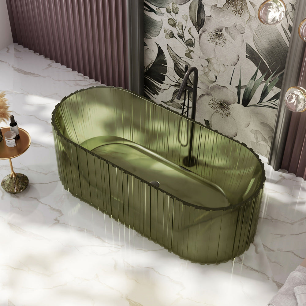 67 Inch MonBlari Resin Freestanding Bathtub MR-T88851-GR-FrontView