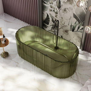 67 Inch MonBlari Resin Freestanding Bathtub MR-T88851-GR-RightSide