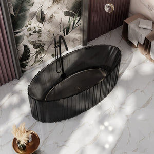67 Inch MonBlari Resin Freestanding Bathtub MR-T88857-BL-LeftTopView