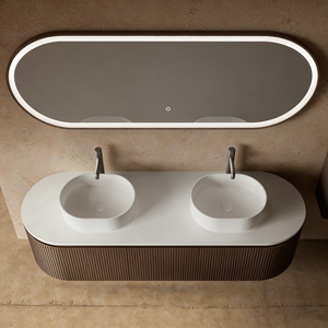 MonBlari Marble Bathroom Vanity With Mirror MW-V0612A-TopView
