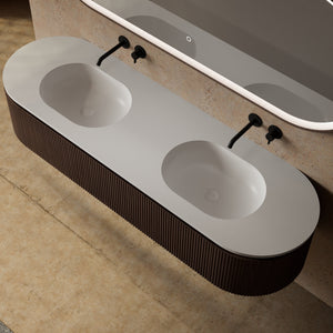 MonBlari Marble Bathroom Vanity With Mirror MW-V0602A-TopView