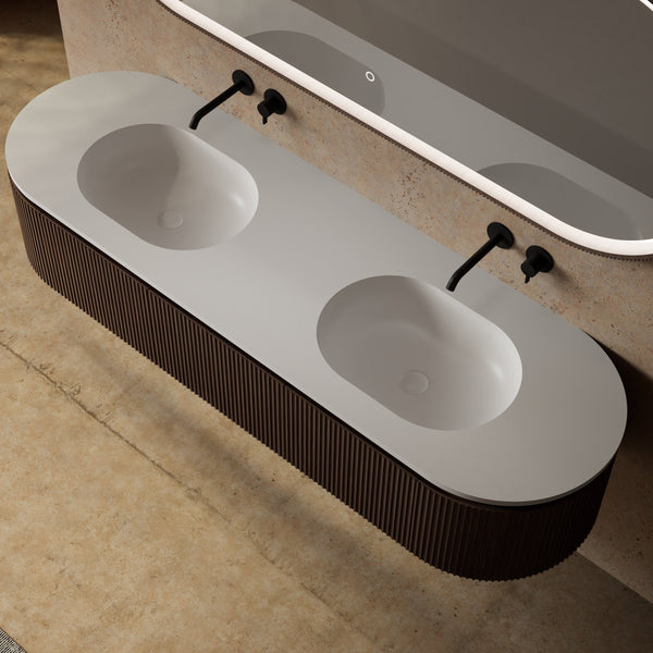 MonBlari Marble Bathroom Vanity With Mirror MW-V0602A-TopView
