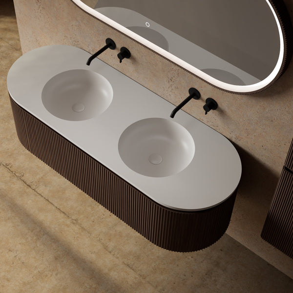 MonBlari Marble Bathroom Vanity With Mirror MW-V0602-TopView