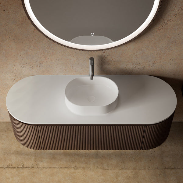 MonBlari Marble Bathroom Vanity With Mirror MW-V0611-TopView