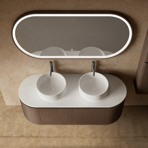 MonBlari Marble Bathroom Vanity With Mirror MW-V0612-TopView
