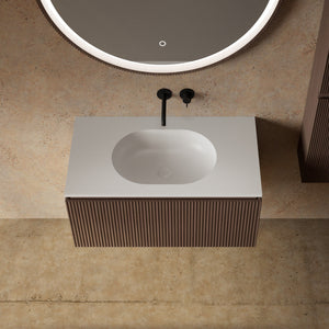 MonBlari Marble Bathroom Vanity With Mirror MW-V0621-TopVew