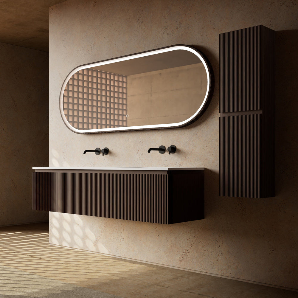 MonBlari Marble Bathroom Vanity With Mirror MW-V0622-FrontView