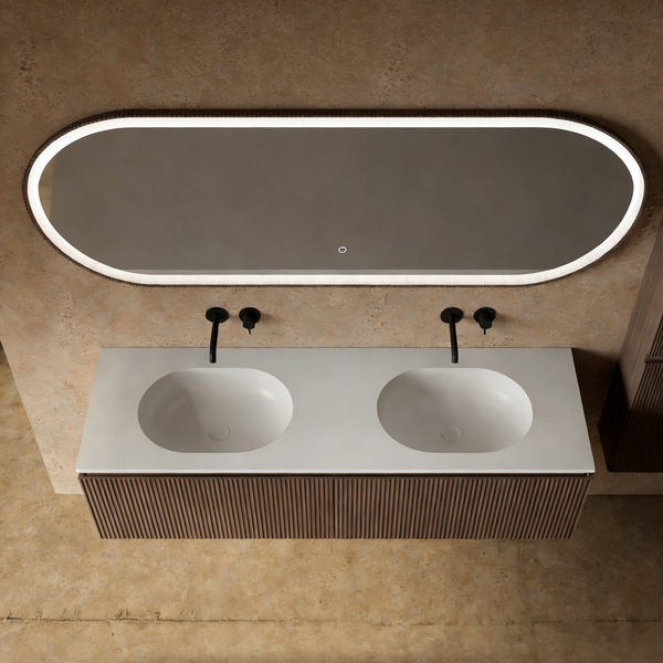 MonBlari Marble Bathroom Vanity With Mirror MW-V0622-TopView