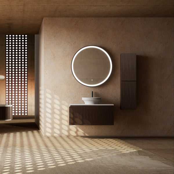 MonBlari Marble Bathroom Vanity With Mirror MW-V0631-FrontView