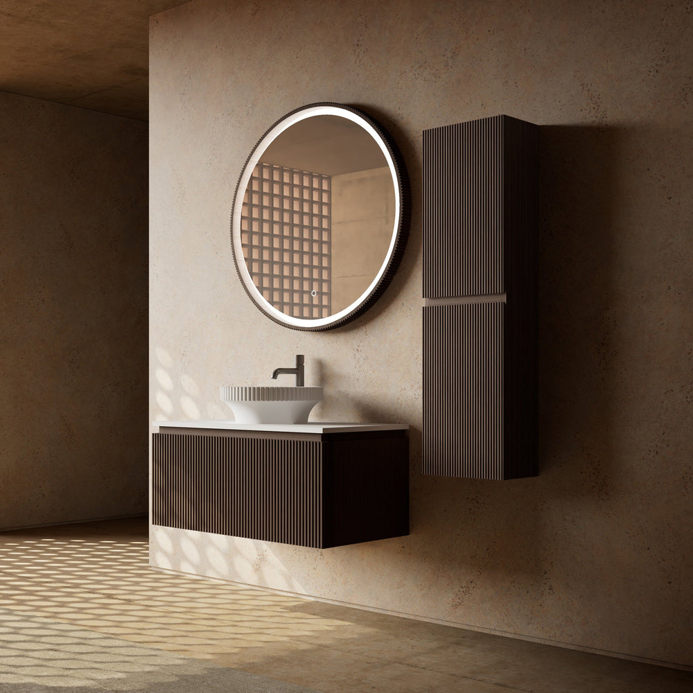 MonBlari Marble Bathroom Vanity With Mirror MW-V0631-FrontView