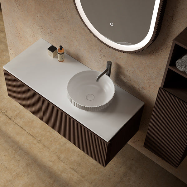 MonBlari Marble Bathroom Vanity With Mirror MW-V0633-TopView