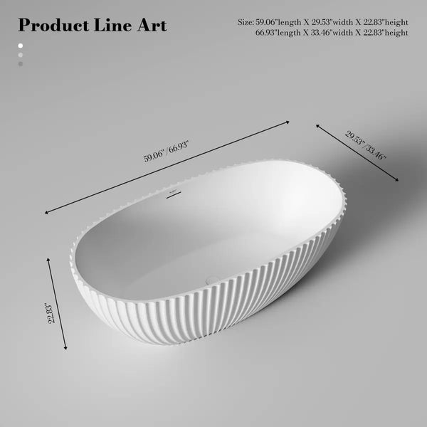 MonBlari MY‑66617 White Acrylic Freestanding Bathtub 1500mm-1700mm