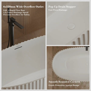 MonBlari MY‑66617 White Acrylic Freestanding Bathtub 1500mm-1700mm