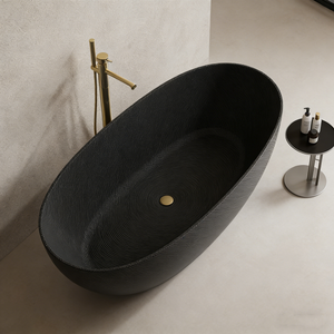 MonBlari MC-99907 Carbon Fiber Freestanding Bathtub 1500mm - 1700mm Left Side Top View Close-up