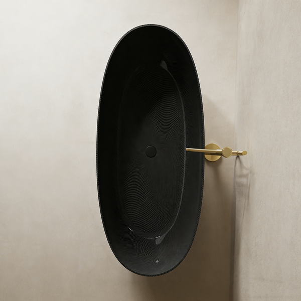 MonBlari MC-99907 Carbon Fiber Freestanding Bathtub 1500mm - 1700mm Left Top View Close-up