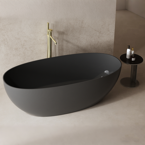 MonBlari MC-99907 Carbon Fiber Freestanding Bathtub 1500mm - 1700mm Side Top View Close-up