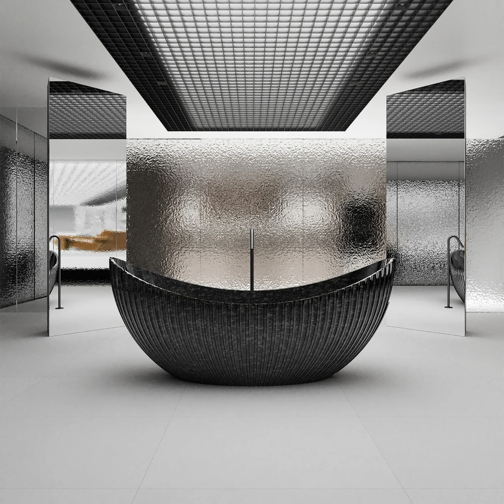 MonBlari MC-99918 Carbon Fiber Freestanding Bathtub 1800mm Front View