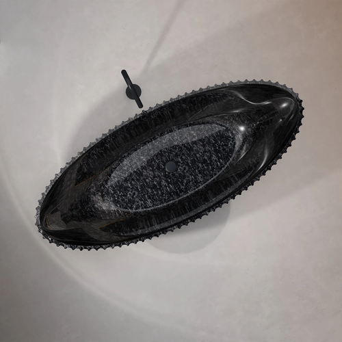 MonBlari MC-99918 Carbon Fiber Freestanding Bathtub 1800mm Top View Close-up