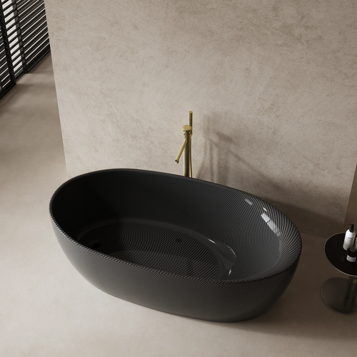 MonBlari MC-99971 Carbon Fiber Freestanding Bathtub 1700mm Side Top View Close-up