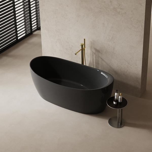 MonBlari MC-99973 Carbon Fiber Freestanding Bathtub 1700mm Side Top View Close-up