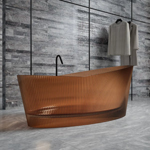 MonBlari TW-8308T Transparent Resin Single Slipper Bathtub Diagonal View