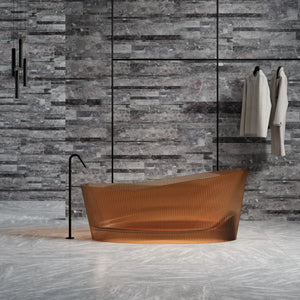 MonBlari TW-8308T Transparent Resin Single Slipper Bathtub Front View