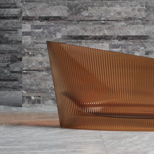 MonBlari TW-8308T Transparent Resin Single Slipper Bathtub Left Side View