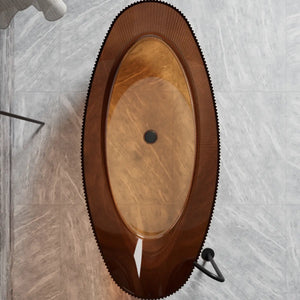 MonBlari TW-8308T Transparent Resin Single Slipper Bathtub Top View Close-up