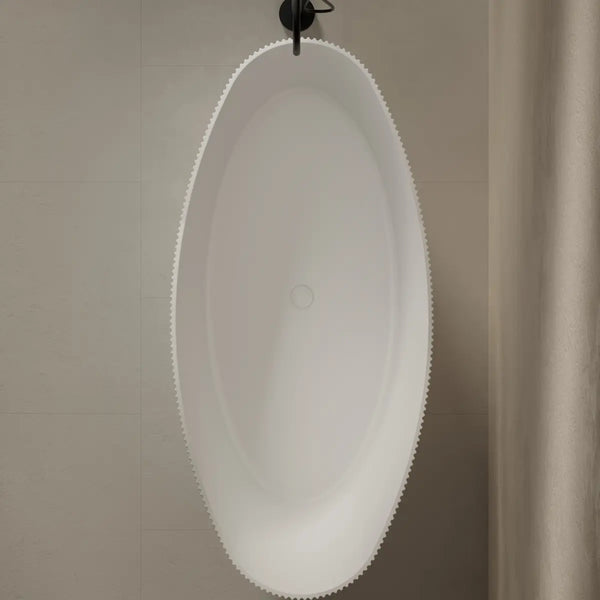 MonBlari TW-8308 Solid Surface Single Slipper Bathtub Top View Close-up