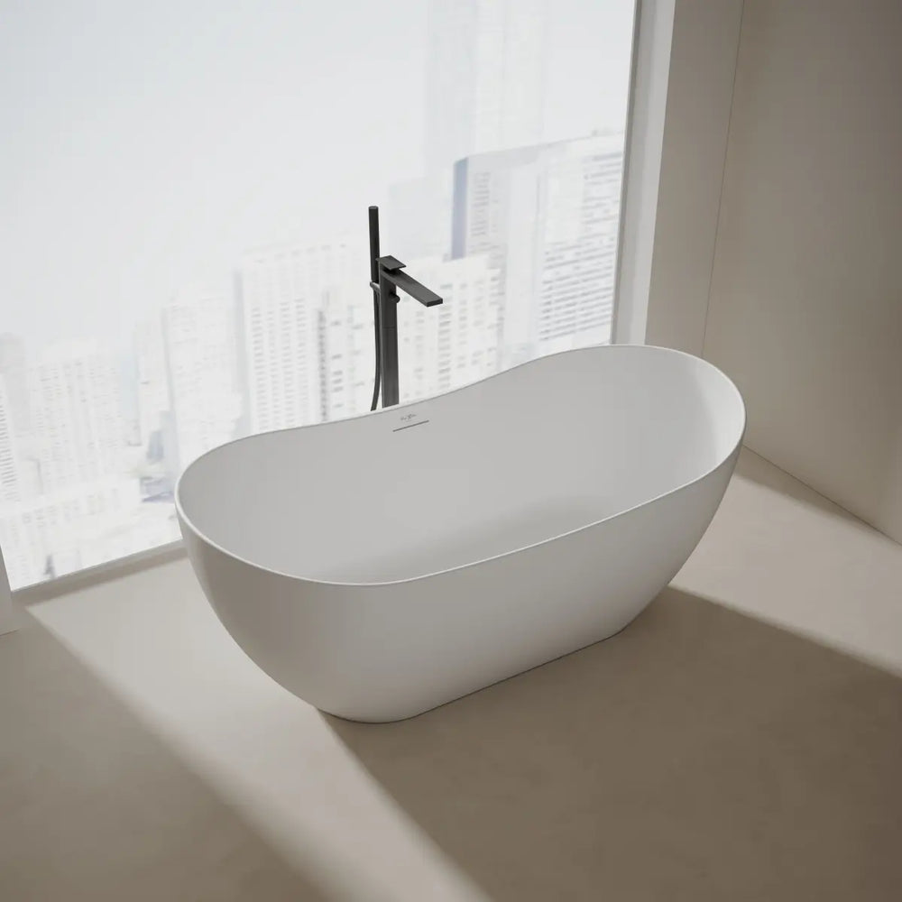 MonBlari TW-8505 Solid Surface Double Slipper Bathtub Front View