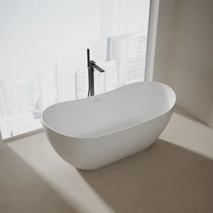 MonBlari TW-8505 Solid Surface Double Slipper Bathtub Side Top View Close-up