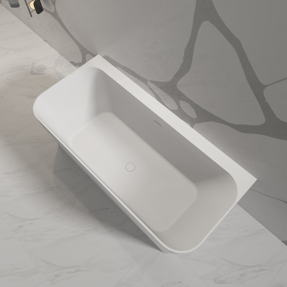 MonBlari TW-8609 Solid Surface Back-to-Wall Bathtub Front View