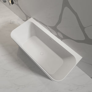 MonBlari TW-8609 Solid Surface Back-to-Wall Bathtub Diagonal Top View Close-up