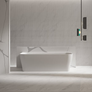 MonBlari TW-8609 Solid Surface Back-to-Wall Bathtub Front View
