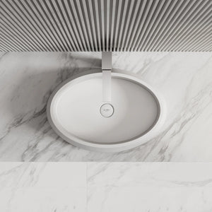 MonBlari TW-8693A Solid Surface Vessel Sink Bathroom Countertop Sink Front Top View Close-up